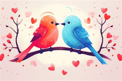 Valentines Day Love Bird Graphic By Background Graphics Illustration