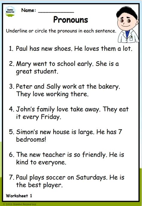 Grade 2 Pronoun Worksheets Free Printables English Worksheets