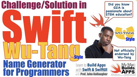 Challengesolution Wu Tang Name Generator For Programmers Youtube