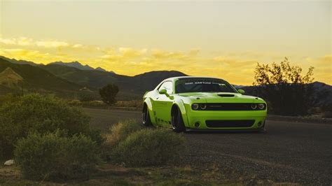 Dodge Challenger Green Hd Cars 4k Wallpapers Images Backgrounds
