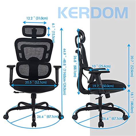 Ergonomic Office Chair Kerdom Breathable Mesh Desk Chair Lumbar Support Computer Chair With
