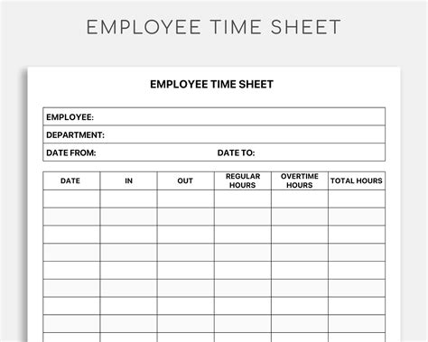Employee Time Sheet Is Shown In The Form Of An Employees Work Schedule