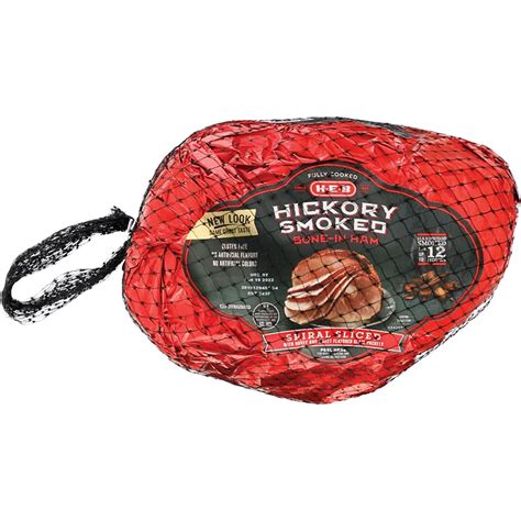 H E B Fully Cooked Hickory Smoked Bone In Spiral Sliced Ham Honey Glaze Shop Meat At H E B