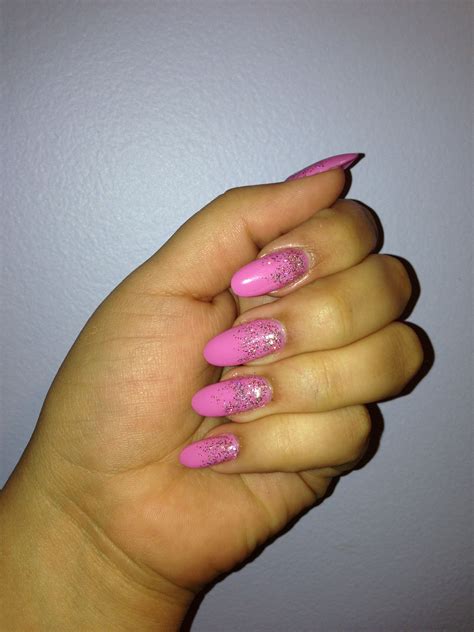 Barbie Pink Faded Glitter Nails Glitter Fade Nails Barbie Pink Nails