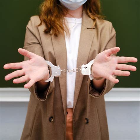 Teacher Handcuffed Concept Of Bondage Due To Coronavirus The Problem
