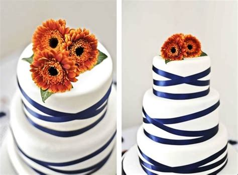 Blue And Orange Wedding Cake Wedding Ideas Pinterest