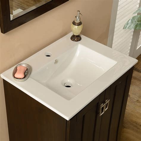 24 Inch Single Sink Bathroom Vanity In Brown Finish Bed Bath And Beyond