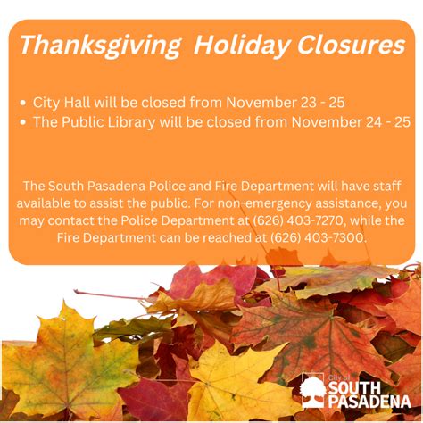 Friendly Reminder Thanksgiving Closure City Hall Scoop