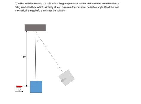 Solved 2) With a collision velocity V = 650 m/s, a 60-gram | Chegg.com