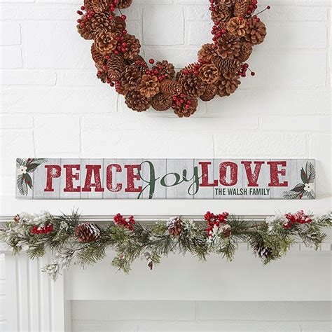 Personalized Wooden Sign Peace Joy Love