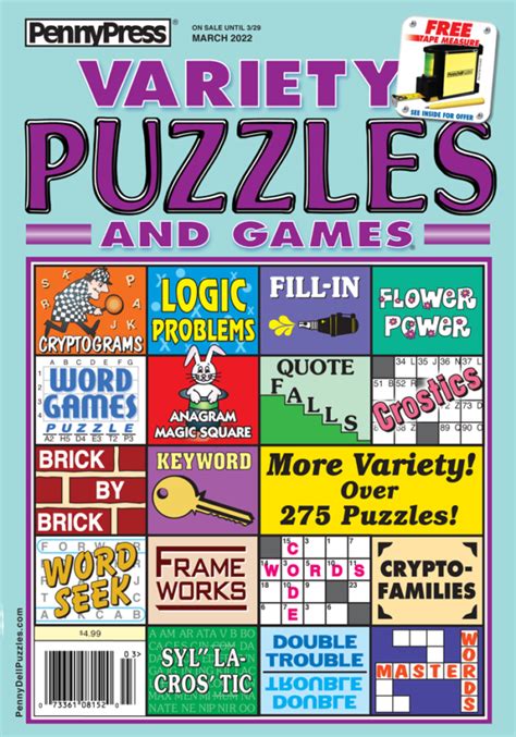 Variety Puzzles And Games Penny Dell Puzzles