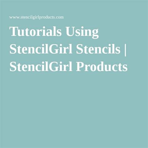 Tutorials Using Stencilgirl Stencils Tutorial Stencils Art Techniques