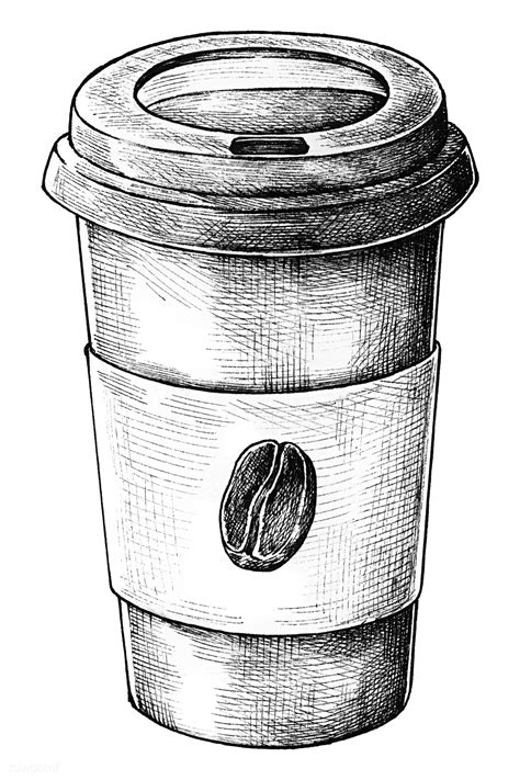 Download Coffee tumbler cup ink drawing | Free transparent png - 1200266