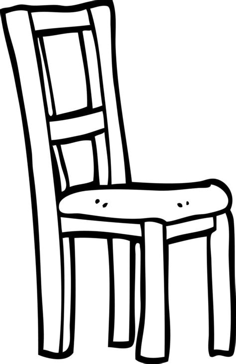 Black And White Cartoon Wooden Chair Vector Art At Vecteezy