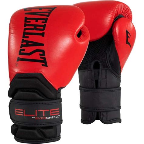 Everlast Contender Elite Leather Boxing Glove Pair 16oz Redblack