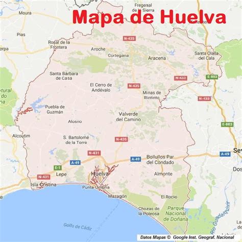 Mapa De Huelva Provincia Y Pueblos Pagina L