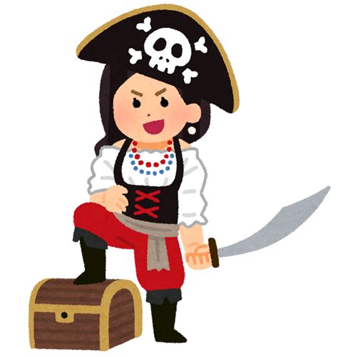 無料イラスト かわいいフリー素材集 海賊のイラスト（女性）