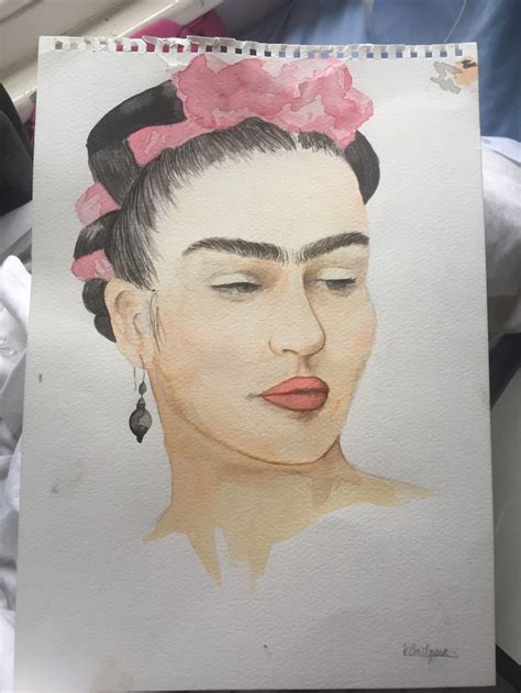 Frida kahlo artwork kahlo paintings frida art frida y diego rivera frida and diego most famous paintings famous artists without hope mexican artists. Watercolour painting of Frida Kahlo | Watercolour painting ...