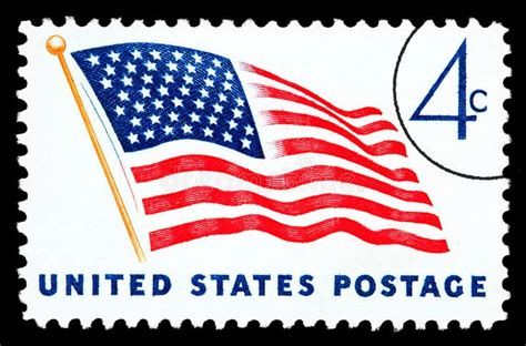 American Flag Postage Stamp United States America Circa 1970 A