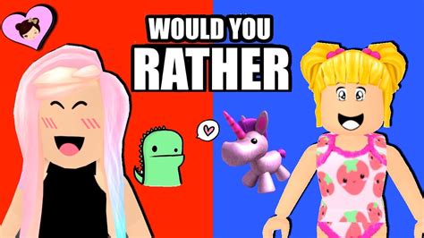Titi And Goldie Playing Would You Rather In Roblox Youtube