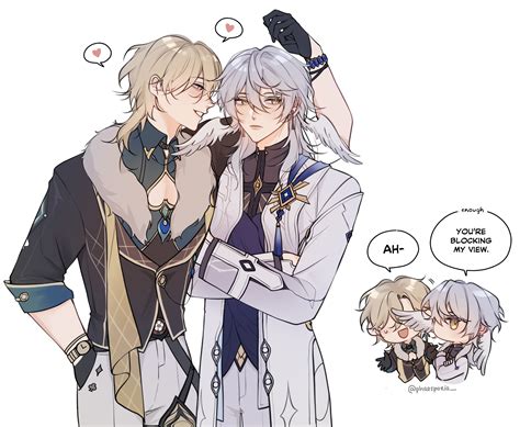 aventurine and sunday (honkai and 1 more) drawn by phaesporia | Danbooru