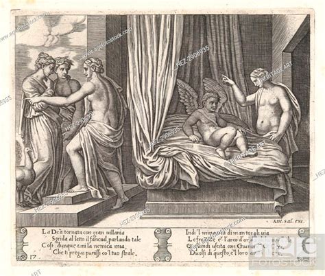 Plate 17 Venus Chastising Cupid Who Sits On A Bed With Psyche At
