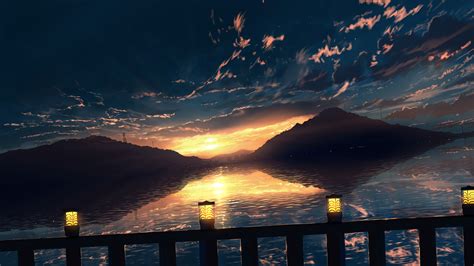 Sunset Anime Planet Scenery Horizon 4k 6 2604 Wallpaper Gambaran