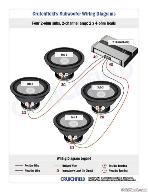 Check the amplifier's owners manual for minimum impedance the amplifier will handle before hooking up the speakers. Subwoofer Wiring DiagramS BIG 3 UPGRADE - In-Car Entertainment (ICE) - PakWheels Forums