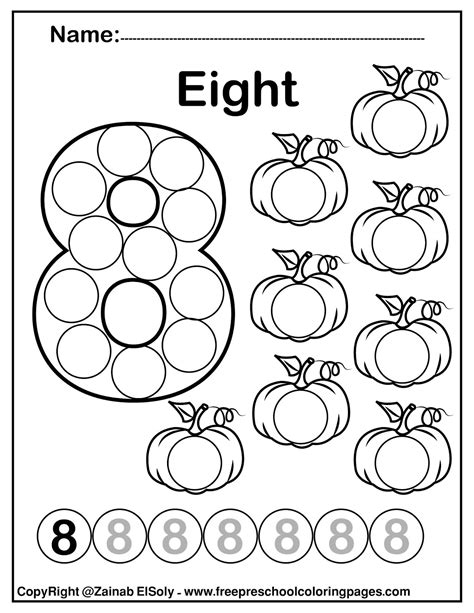 Set Of Pumpkins Dot Activity Free Preschool Coloring Sheets