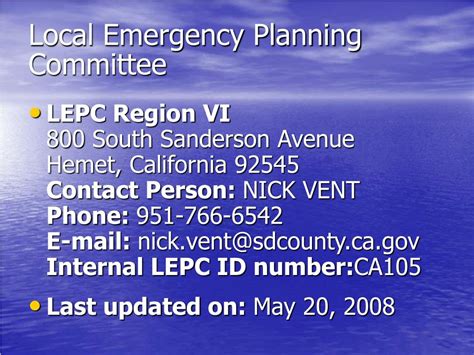 Ppt Emergency Planning And Community Right To Know Act Of 1986