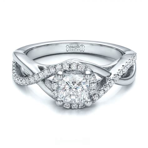 If you like a halo engagment ring, choose one of these settings, either solitaire, with side stone, with a halo or any other style you like from modern to vintage. Custom Princess Cut Diamond Halo Engagement Ring #100790 ...
