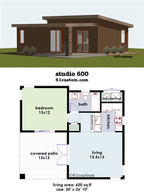 Layouts, details, sections, elevations, material variants, windows, doors. studio600 is a 600sqft contemporary small house plan with ...