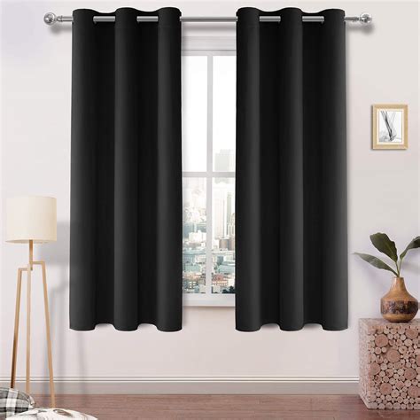 Dwcn Black Blackout Curtains Room Darkening Grommet Thermal Insulated