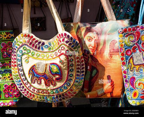 Textile Handicraft Handbag With Elephant Motif Udaipur Rajasthan