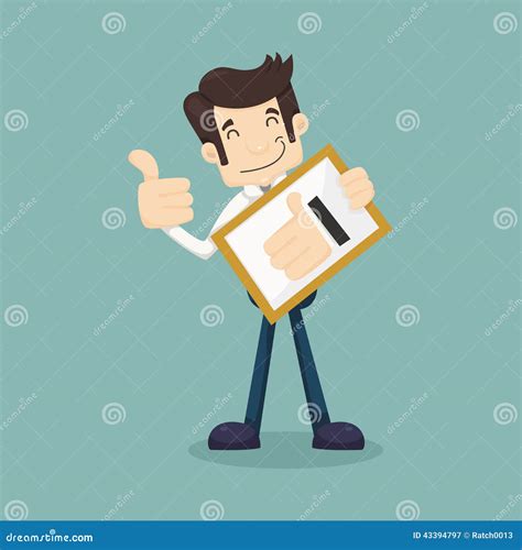 Businessman Holding Like Thumbs Up Stock Vector Illustration Of