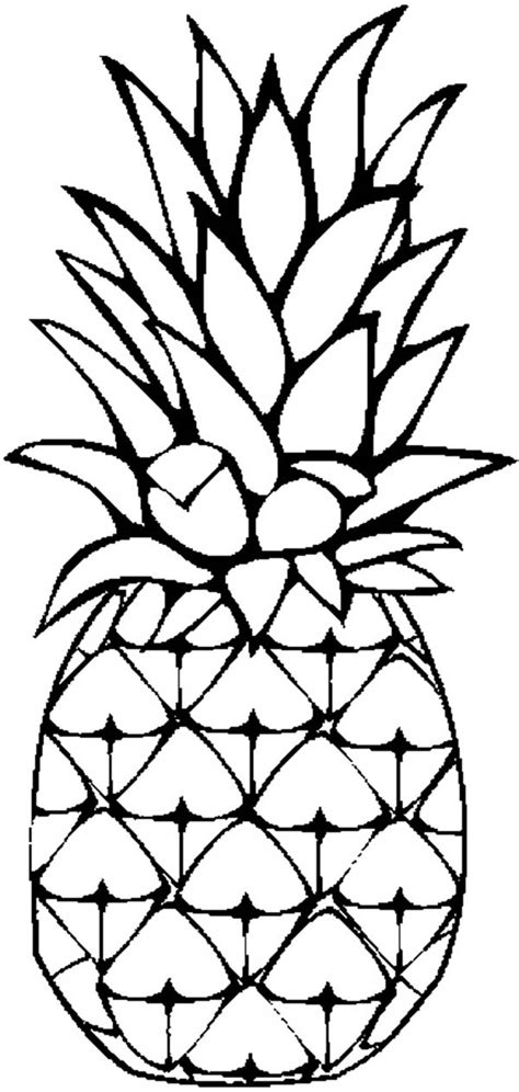 A Sweet Caribbean Pineapple Coloring Page A Sweet