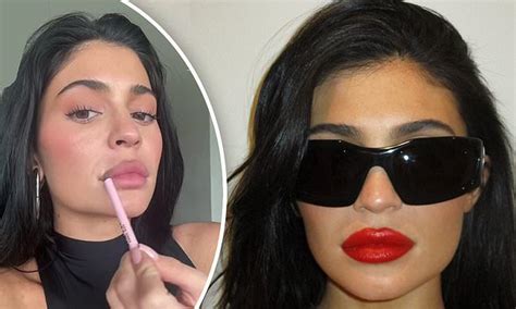 kylie jenner shows off very plump pout after sparking speculation she had dissolved her lip