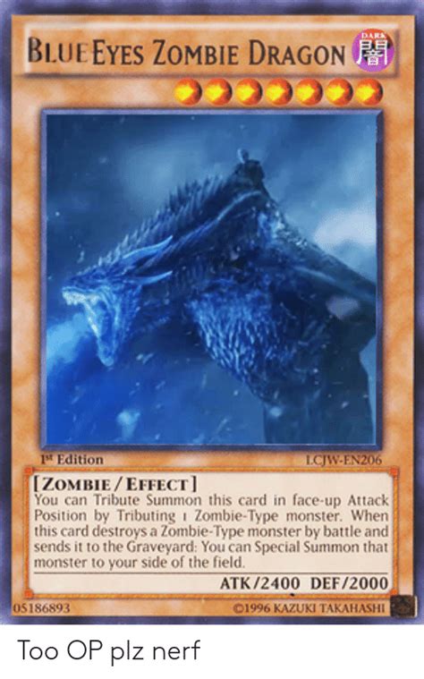 Blue Eyes Zombie Dragon It Edition Izombieeffect You Can Tribute Summon
