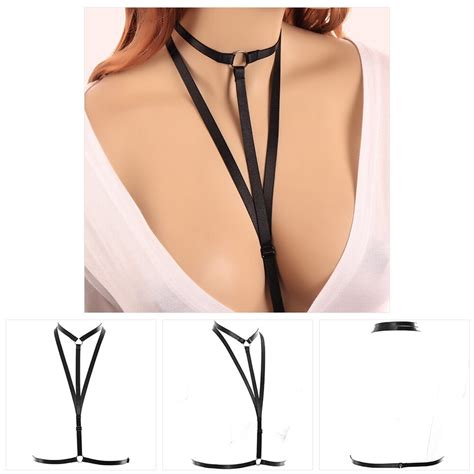 fetish punk women hollow bra harness perspective crop tops cage bra sexy body bondage goth