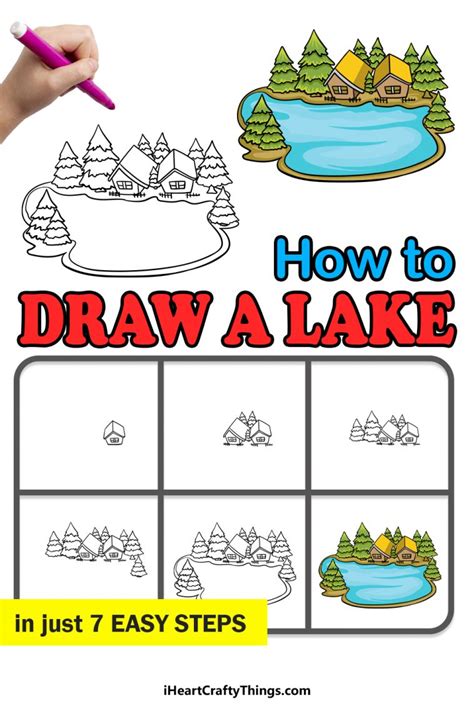 Lake Drawing How To Draw A Lake Step By Step
