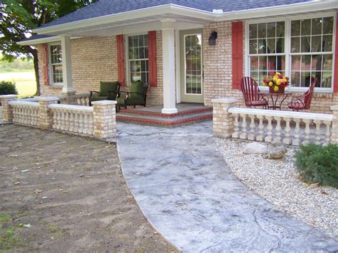 Front House Patio Cement Concrete Porch Makeover Baluster