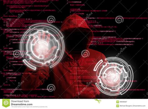 Hooded Computer Hacker With Laptop Icon Royalty Free Stock Image
