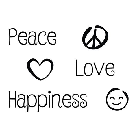 Sticker Mural Peace Love Happiness Décomotif