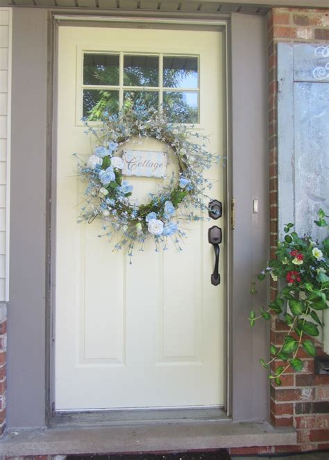 Chic Cottage Front Door Design With Entry White Door And Mounted