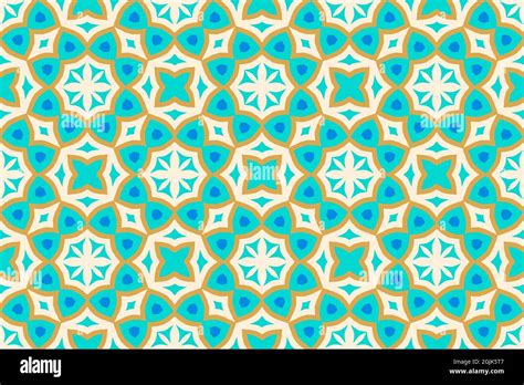 Seamless Pattern With Arabic Motifs In 4 Colors Stock Photo Alamy