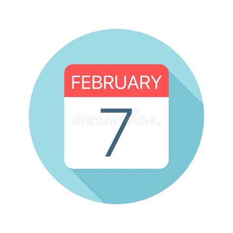 February 7 Calendar Icon Vector Illustration Of One Day Of Month