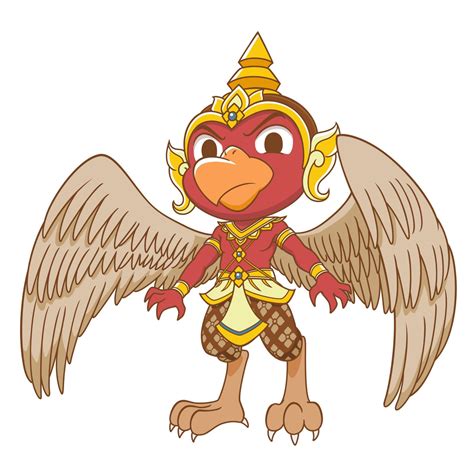 Cartoon Character Of Red Garuda 4903100 Vector Art At Vecteezy