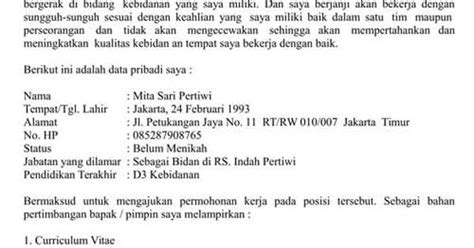 Contoh Surat Lamaran Kerja Ke Dinas - Barisan Contoh