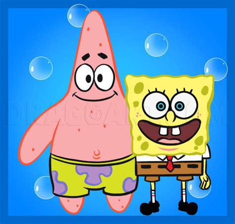 how to draw spongebob and patrick step by step drawing guide by dawn dragoart
