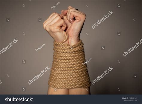 Womans Hands Tied Rope Stock Photo Shutterstock